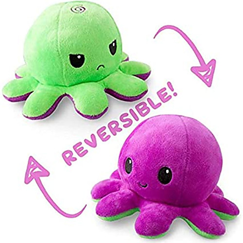 

Reversible Octopus Plushie Stuffed Animal Mood Plush Double-Sided Flip Show Your Mood Without Saying a Word
