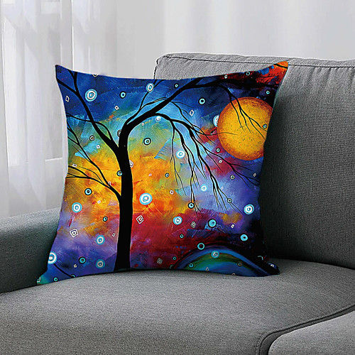 

1pc Cushion Cover Double Side Print 45x45cm Linen