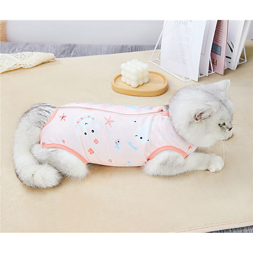 

Dog Cat Shirt / T-Shirt Surgery Recovery Suit Cartoon Elegant Adorable Cute Dailywear Casual / Daily Dog Clothes Puppy Clothes Dog Outfits Breathable Yellow Pink Green Costume for Girl and Boy Dog