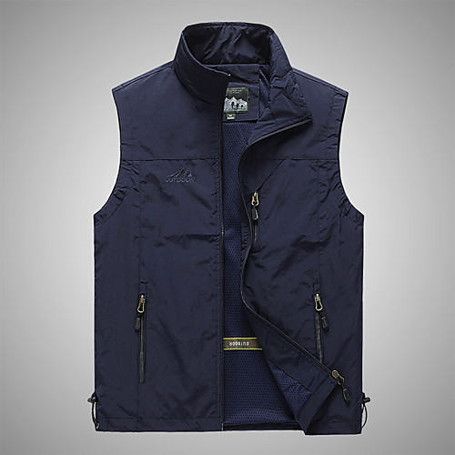 

Men's Hiking Vest / Gilet Fishing Vest Military Tactical Vest Sleeveless Vest / Gilet Jacket Top Outdoor Quick Dry Lightweight Breathable Soft Back Venting Design Autumn / Fall Spring Chinlon Solid