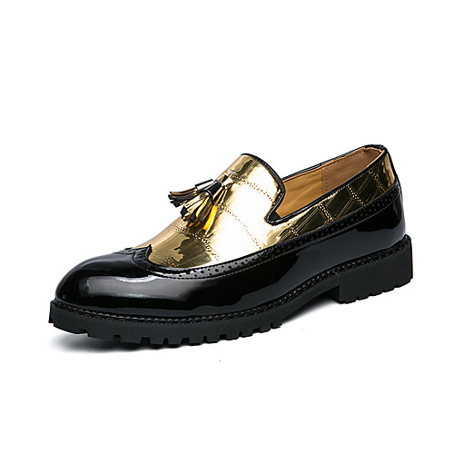 

Men's Sneakers Business Office & Career Walking Shoes Nappa Leather White Black Gold Color Block Fall Spring