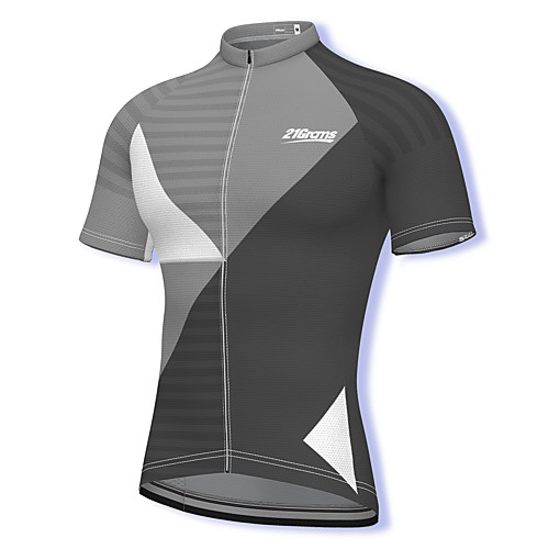 

21Grams Men's Short Sleeve Cycling Jersey Spandex Grey Bike Top Mountain Bike MTB Road Bike Cycling Breathable Quick Dry Sports Clothing Apparel / Athleisure