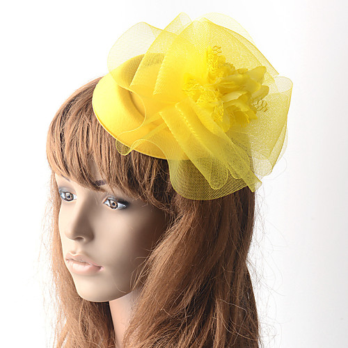 

Elegant Retro Tulle Fascinators with Floral / Tiered 1 Piece Special Occasion / Party / Evening Headpiece