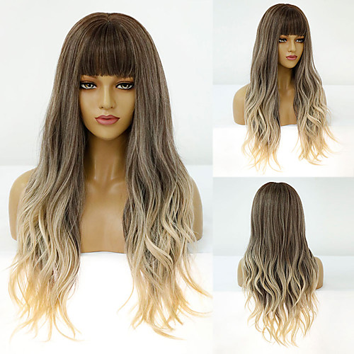 

Synthetic Wig Deep Wave Neat Bang Wig Medium Length A10 A11 A1 A2 A3 Synthetic Hair Women's Cosplay Party Fashion Blonde Brown