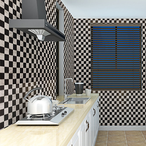 

3D American White Lattice Self-adhesive Wallpaper Bedroom Cafe Bar Barber Shop Background Wall Decoration Wallpaper 45500cm