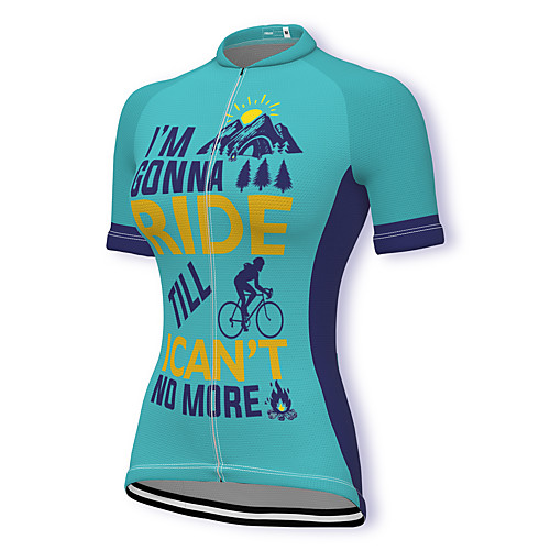

21Grams Women's Short Sleeve Cycling Jersey Spandex Blue Bike Top Mountain Bike MTB Road Bike Cycling Breathable Sports Clothing Apparel / Stretchy / Athleisure
