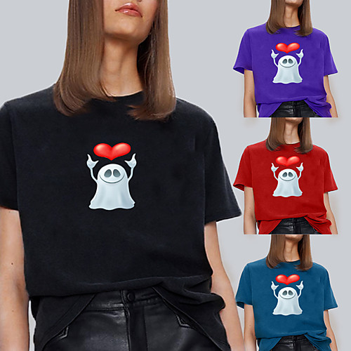 

Women's Tee / T-shirt Pure Color Crew Neck Heart Sport Athleisure T Shirt Top Short Sleeves Breathable Soft Comfortable Everyday Use Street Casual Daily Outdoor