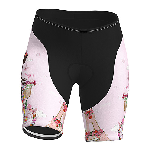 

21Grams Women's Cycling Shorts Spandex Bike Padded Shorts / Chamois Breathable Sports Butterfly Floral Botanical Pink Mountain Bike MTB Road Bike Cycling Clothing Apparel Bike Wear / Stretchy