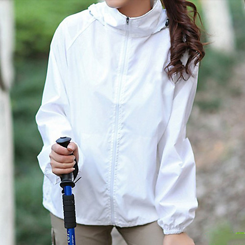 

Women's Solid Colored Streetwear Spring & Summer Jacket Regular Sports Long Sleeve Polyster Coat Tops White