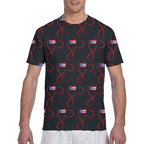 

Men's T shirt 3D Print Graphic Prints Flag Print Short Sleeve Daily Tops Classic Designer Big and Tall Black
