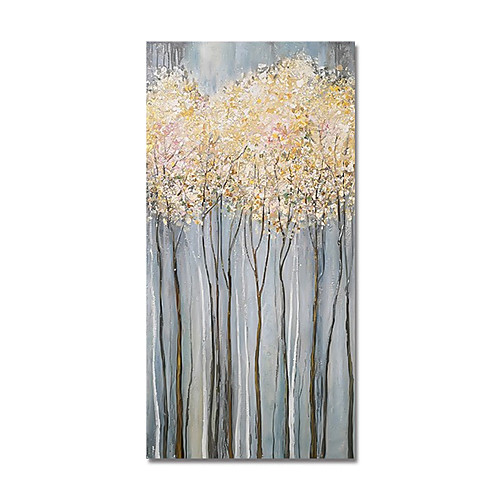 

Oil Painting Hand Painted Vertical Abstract Floral / Botanical Modern Stretched Canvas