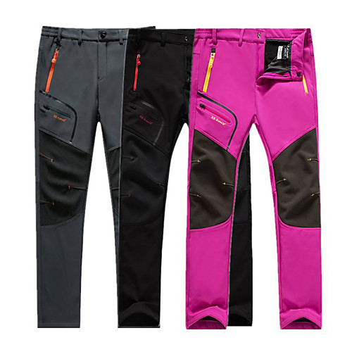 

Women's Hiking Pants Trousers Patchwork Winter Outdoor Regular Fit Fleece Lining Breathable Warm Soft Fleece Pants / Trousers Black Purple Rose Red Fishing Camping / Hiking / Caving Traveling L XL