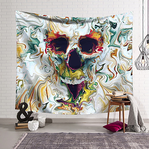 

Wall Tapestry Art Decor Blanket Skull Curtain Hanging Home Bedroom Living Room Decoration and Abstract and Psychedelic