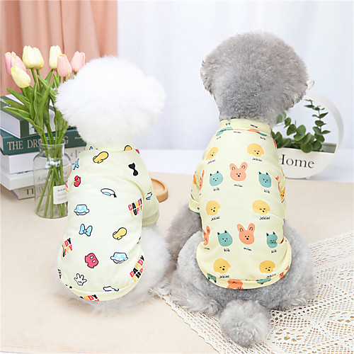 

Dog Cat Shirt / T-Shirt Cartoon Rabbit / Bunny Basic Adorable Cute Dailywear Casual / Daily Dog Clothes Puppy Clothes Dog Outfits Breathable Light Yellow Yellow Costume for Girl and Boy Dog Cotton S