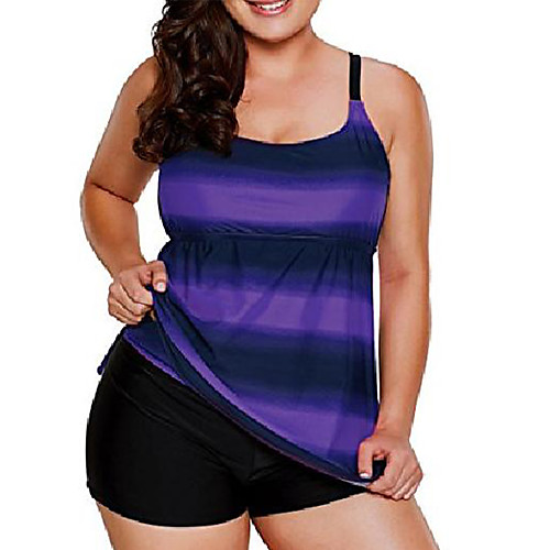 

oranka womens tankini sets swimwear 2 pieces plus size push up summer soft elastic swimsuit beachwear top with boyshort