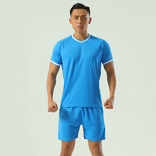 

Men's Hiking Tee shirt with Shorts Short Sleeve Clothing Suit Outdoor Lightweight Breathable Quick Dry Stretchy Autumn / Fall Spring Spandex Polyester White Yellow Blue Fishing Climbing Camping