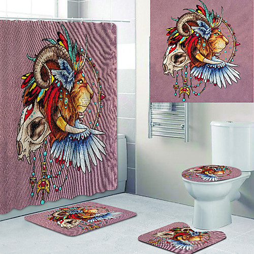 

Bathroom Shower Curtains & Hooks Rainbow Neoclassical Polyester Waterproof