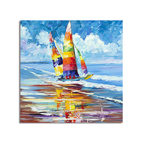 

Oil Painting Hand Painted Square Abstract Landscape Modern Stretched Canvas