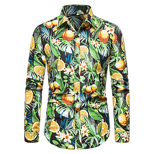 

Men's Shirt Graphic Long Sleeve Daily Tops Black Red Green