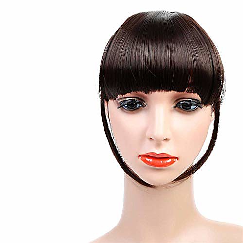 

black brown fake fringe clip in bangs hair s with high temperature synthetic fiber 233