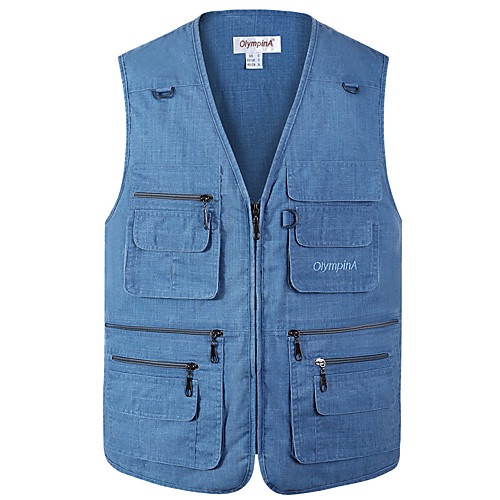 

Men's Hiking Vest / Gilet Fishing Vest Military Tactical Vest Sleeveless Vest / Gilet Jacket Top Outdoor Lightweight Breathable Quick Dry Sweat wicking Spring Summer Cotton Solid Color Dark Grey Army