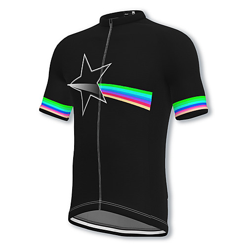 

21Grams Men's Short Sleeve Cycling Jersey Spandex Black Stars Bike Top Mountain Bike MTB Road Bike Cycling Breathable Quick Dry Sports Clothing Apparel / Athleisure