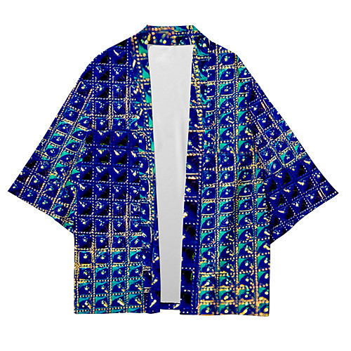 

Men's Shirt 3D Print Optical Illusion 3D Print Short Sleeve Casual Tops Casual Fashion Breathable Comfortable Blue