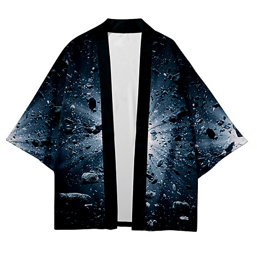 

Men's Shirt 3D Print Optical Illusion Meteorite 3D Print Short Sleeve Casual Tops Casual Fashion Breathable Comfortable Black