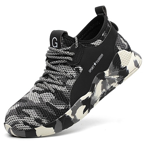 

Men's Trainers Athletic Shoes Daily Running Shoes Walking Shoes Tissage Volant Breathable Shock Absorbing Wear Proof Black Grey Color Block Spring Summer