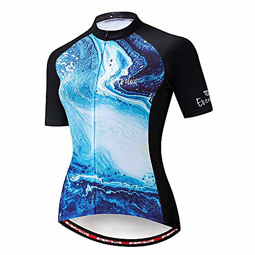 

evervolve women's cycling jersey short sleeve bike top road bicycle shirts (galaxy, s)