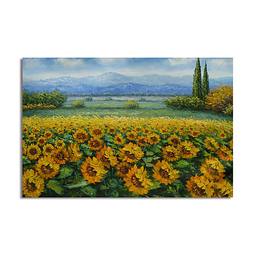 

Oil Painting Hand Painted Abstract Landscape Sunflowers by Knife Canvas Painting Comtemporary Simple Modern without Frame Painting Only