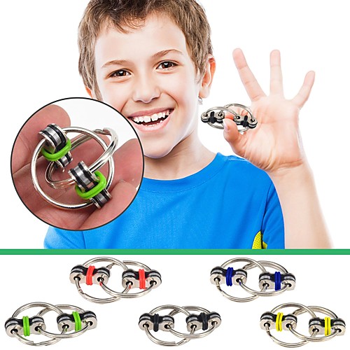 

2 pcs Autism ADHD Anti Stress Adult Fidget Toys Key Ring Hand Spinner Fidget Bearing Tri-Spinner Toy Metal for Adult and Children