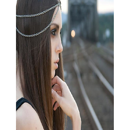 

european and american foreign trade jewelry double-layer golden chain headband hair accessories cf067