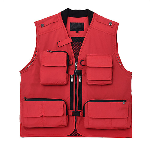 

Men's Hiking Vest / Gilet Fishing Vest Military Tactical Vest Sleeveless V Neck Vest / Gilet Jacket Top Outdoor Lightweight Breathable Quick Dry Sweat wicking Autumn / Fall Spring Polyester Solid