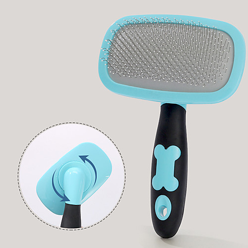 

Dog Cat Grooming Cleaning Pet Grooming Brush Plastic Stainless steel Brush Dog Clean Supply Pet Hair Remover Easy to Clean Mats & Tangles Removing Pet Grooming Supplies Blue Pink