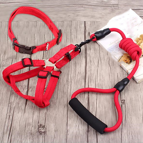 

Dog Harness Leash Set Portable Retractable Nylon Black Yellow Red Blue 3pcs