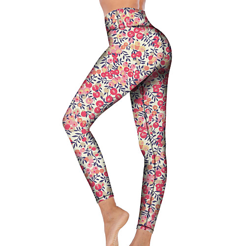 

21Grams Women's High Waist Yoga Pants Cropped Leggings Tummy Control Butt Lift Breathable Red Fitness Gym Workout Running Sports Activewear High Elasticity