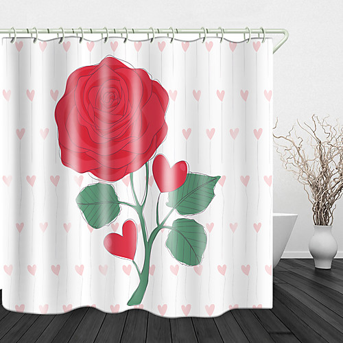 

Beautiful flowers Print Waterproof Fabric Shower Curtain for Bathroom Home Decor Covered Bathtub Curtains Liner Includes with Hooks