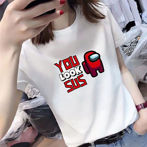 

Women's Tee / T-shirt Pure Color Crew Neck Spandex Letter & Number Sport Athleisure Top Short Sleeves Breathable Soft Comfortable Everyday Use Casual Daily Outdoor