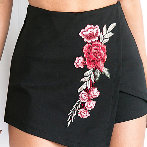 

Women's Golf Skirt Breathable Quick Dry Soft Athleisure Outdoor Autumn / Fall Spring Summer Embroidery Embroidery Floral Black / Micro-elastic