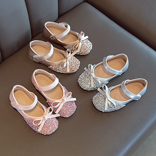 

Girls' Sandals Princess Shoes PU Little Kids(4-7ys) Big Kids(7years ) Daily Walking Shoes Bowknot Beading Golden Pink Silver Fall Spring