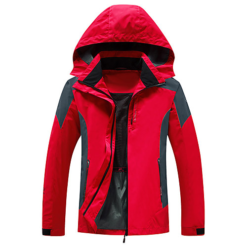 

Women's Hiking Jacket Outdoor Patchwork Waterproof Windproof Breathable Anti-tear Top Full Length Hidden Zipper Fishing Climbing Camping / Hiking / Caving Purple Yellow Red Blue