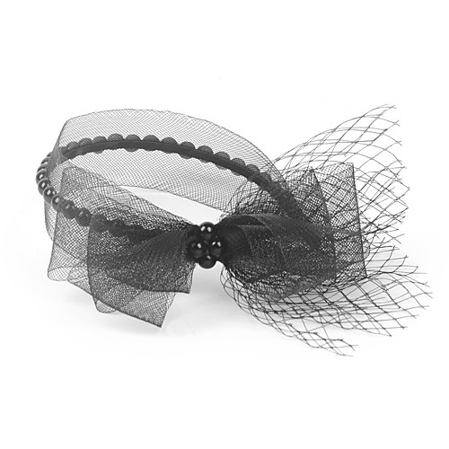 

Flower Style Romantic Tulle / Net Headpiece with Bowknot / Pearl 1 Piece Special Occasion / Party / Evening Headpiece
