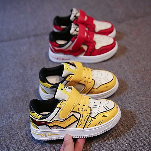 

Boys' Sneakers Comfort PU Big Kids(7years ) Daily Walking Shoes Red Yellow Fall Spring