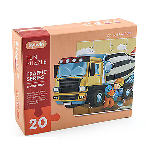 

20 pcs Construction Vehicle Jigsaw Puzzle Educational Toy Gift Adorable Parent-Child Interaction Cardboard Paper Kid's Child's Toy Gift