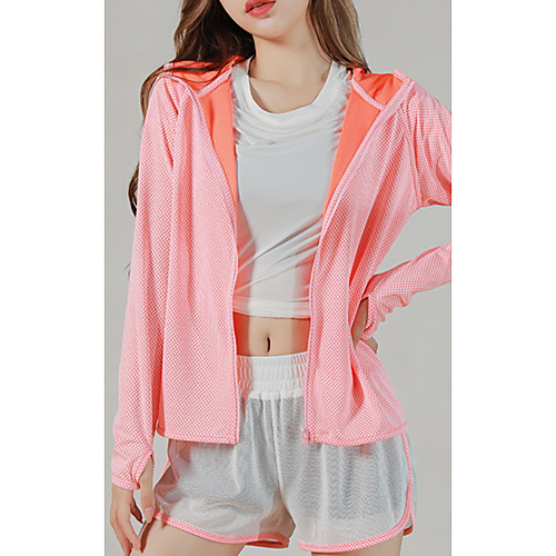 

Women's Solid Colored Spring & Summer Hoodied Jacket Regular Sport Coat Tops Blue