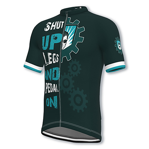 

21Grams Men's Short Sleeve Cycling Jersey Spandex Dark Green Gear Bike Top Mountain Bike MTB Road Bike Cycling Breathable Quick Dry Sports Clothing Apparel / Athleisure