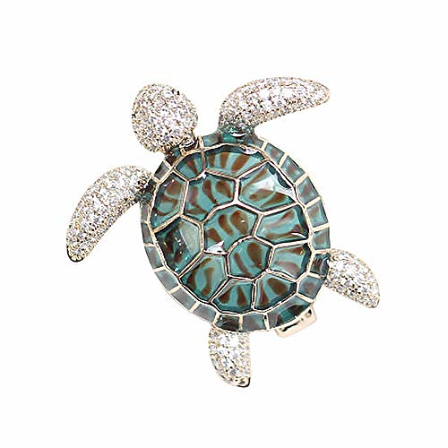 

yoursfs large brooches for women sea turtle pins fashion turquoise brooch rhinestone brooch pin gift for women