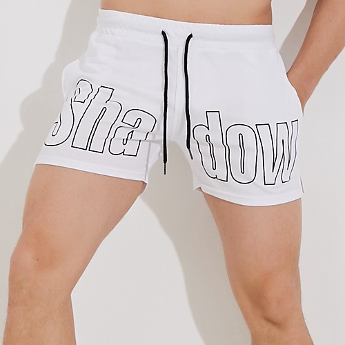 

Men's Running Shorts Athletic Shorts Bottoms Side Pockets Drawstring Cotton Fitness Gym Workout Running Jogging Exercise Breathable Quick Dry Moisture Wicking Sport White Black Blue Green Gray