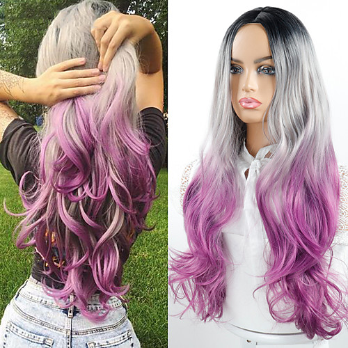 

Synthetic Wig Deep Wave Middle Part Wig Medium Length A1 A2 A3 A4 A5 Synthetic Hair Women's Cosplay Party Fashion Red Purple